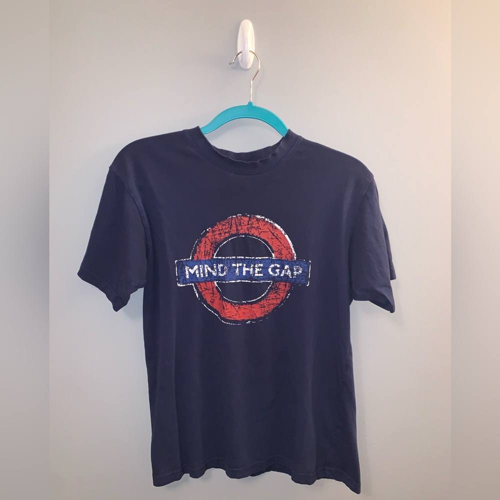 Vintage Mind the Gap Graphic Navy Short-Sleeve Tee